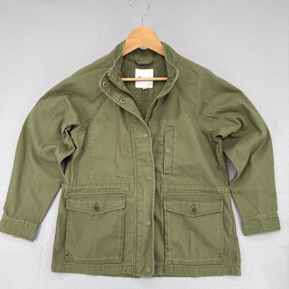 Madewell Jacket Olive Army Green‎ Cotton Canvas Utility Military Field Cargo S